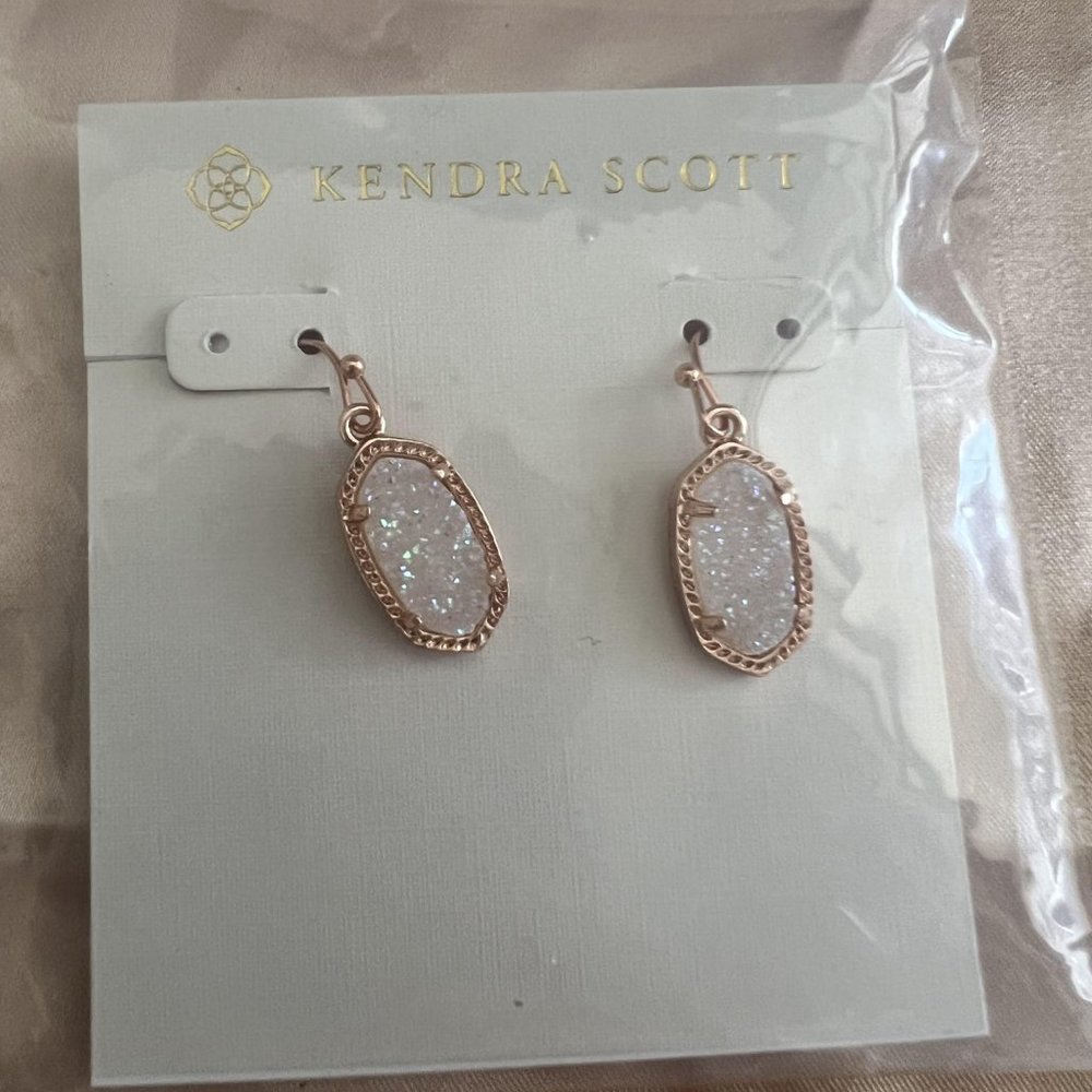 Kendra Scott Lee Rose Gold Druzy earrings - Picture 6 of 6